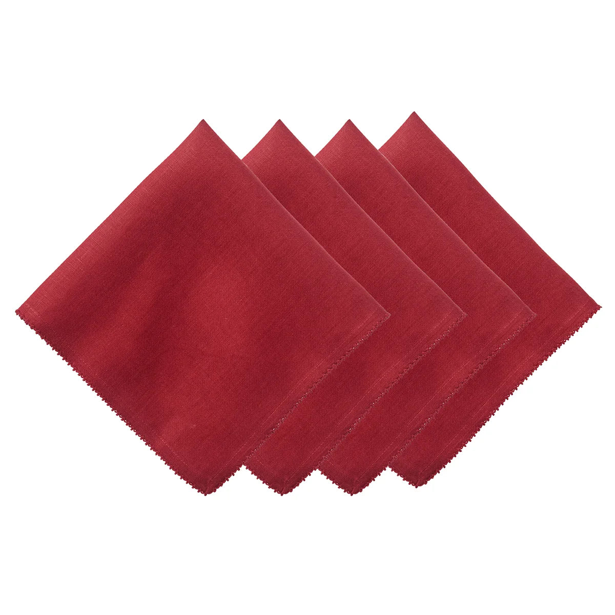 Juliska Berry Scallop Napkins, Set of 4, Ruby