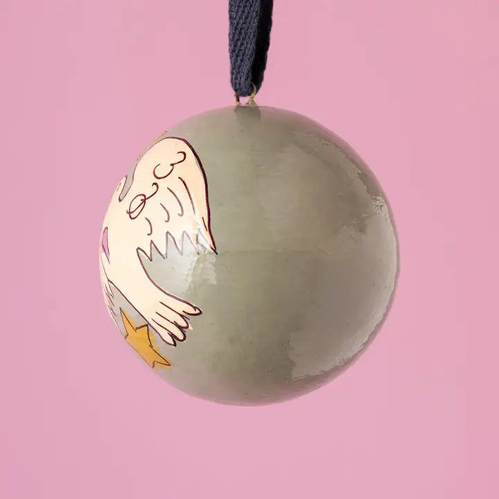 Dove Grey Handpainted Ornament