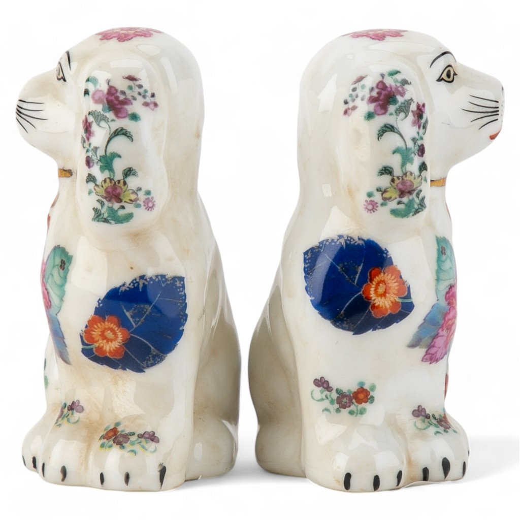 Tiny Tobacco Leaf Small Spaniels, Pair