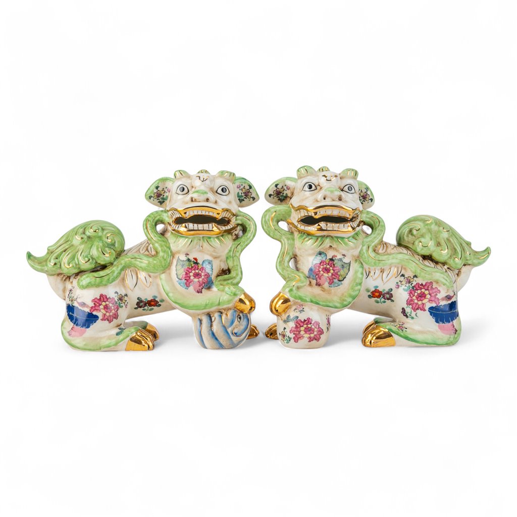 Tobacco Leaf Foo Dogs, Green