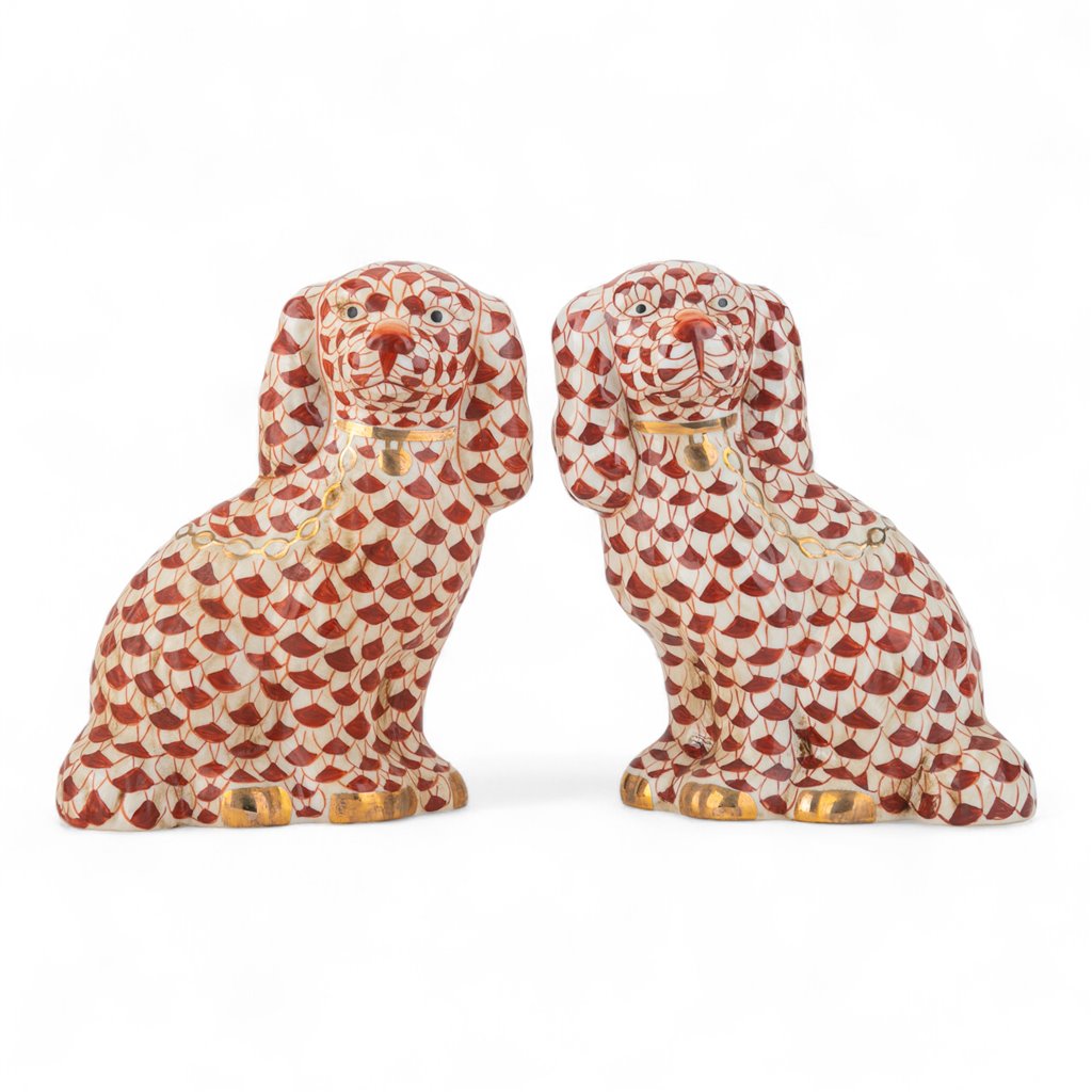 Claudine Large Fishscale Spaniels, Orange/Red