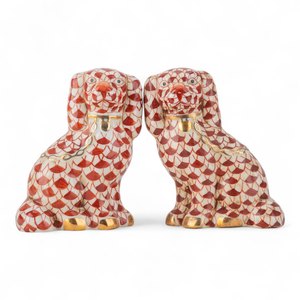 Claudine Fishscale Spaniels, Orange/Red