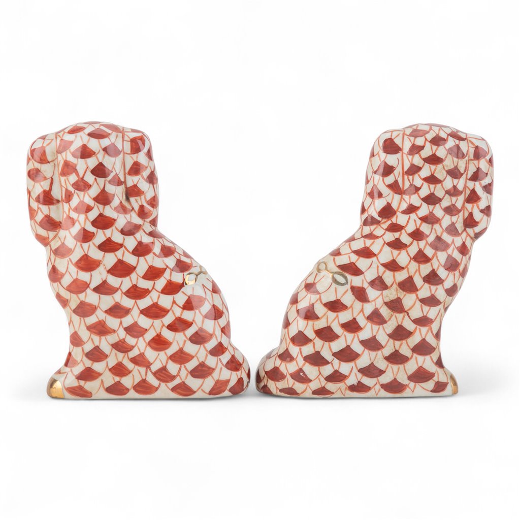 Claudine Fishscale Spaniels, Orange/Red