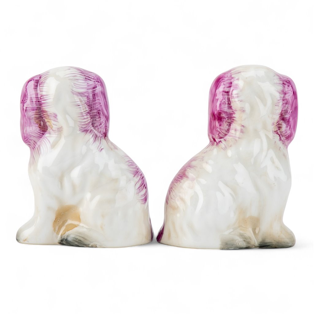 Prissy Pink Basket Spaniels, Pair