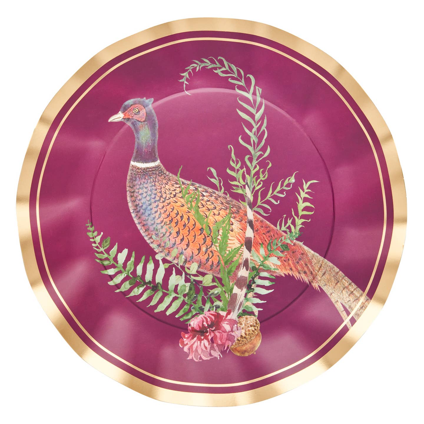 Feather Grove Wavy Paper Dinner Plate, Pack of 8