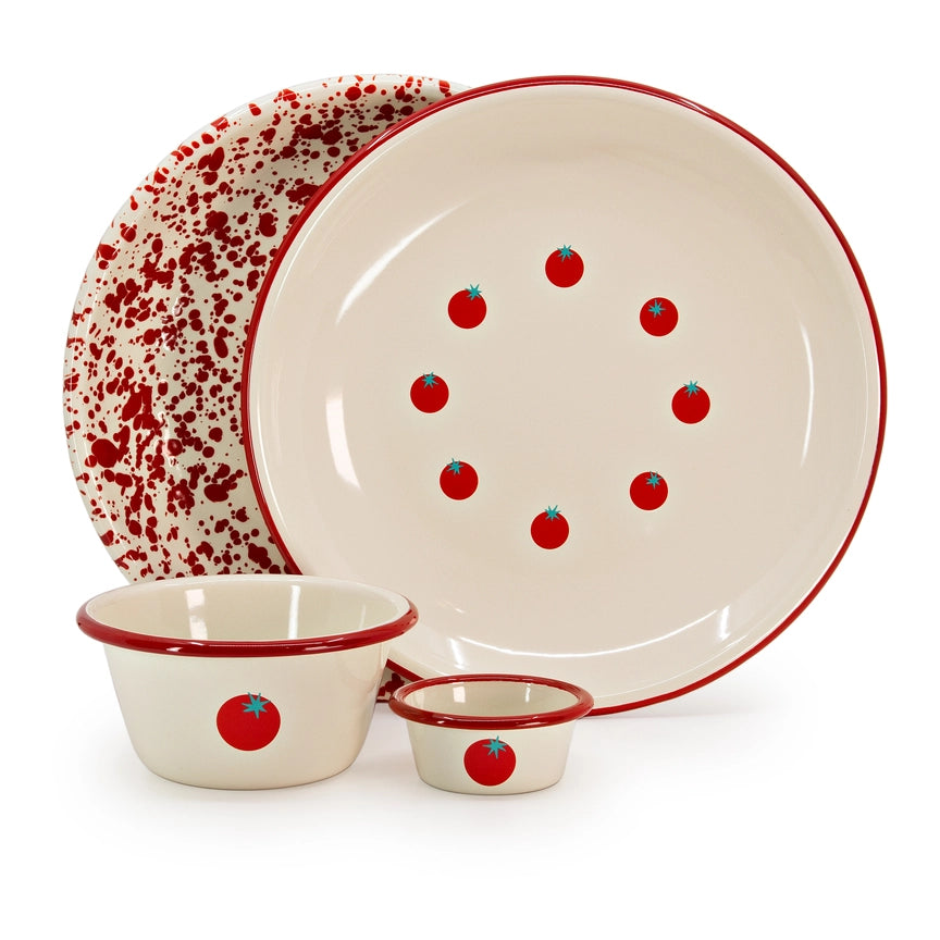 Dan Pelosi x CCH Tomato Coupe Dinner Plate, Red Rim
