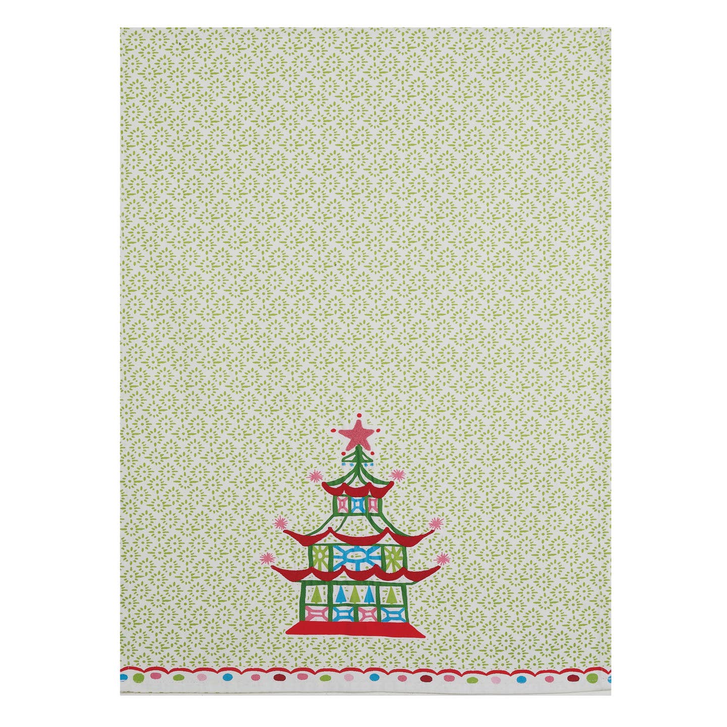 Holiday Pagoda Tea Towel