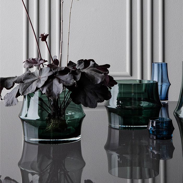Arc Flower Pot Vase, Dark Green