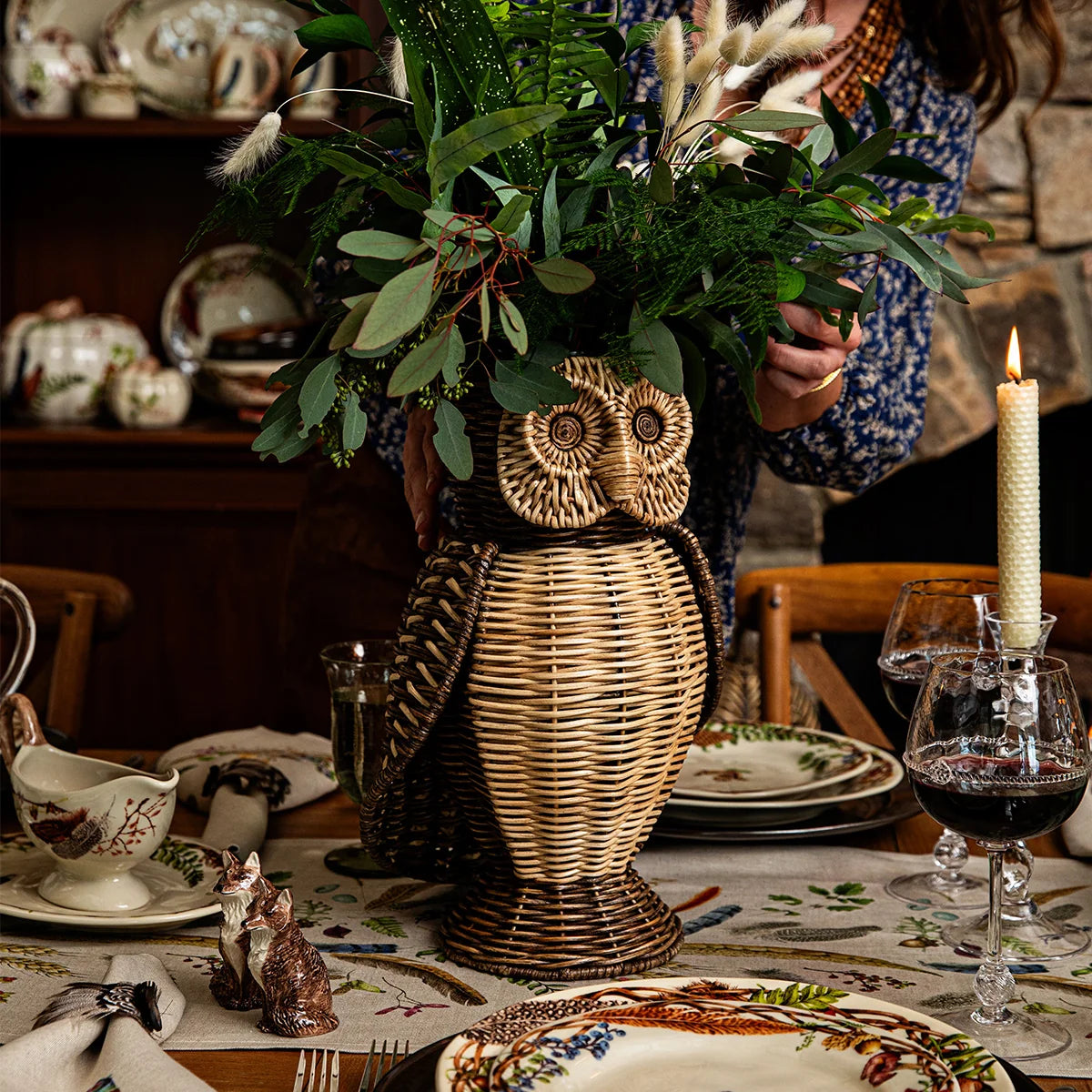 Juliska Devon Willow 15" Owl Vase