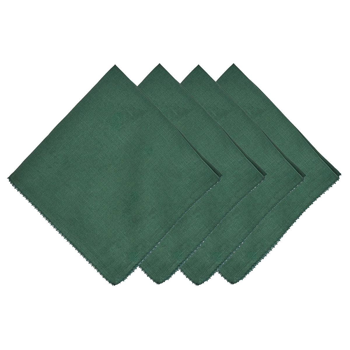 Juliska Berry Scallop Napkins, Set of 4, Evergreen