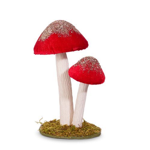 Sparkly Mushroom Pair, Red