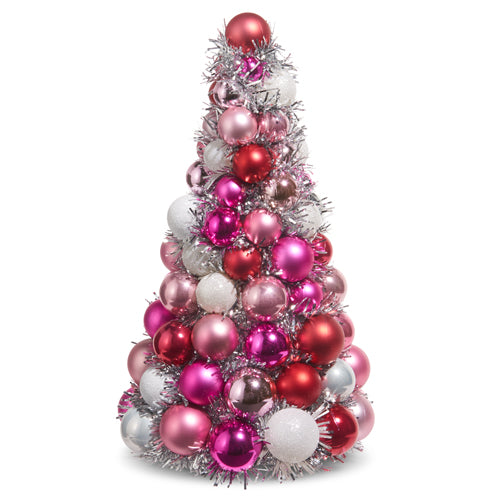 Poppy Pink Ornament Tree, 13"