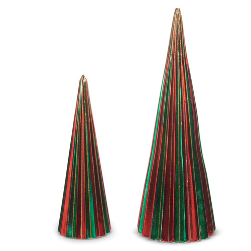 Festive Holidays Glass Trees, Set of 2