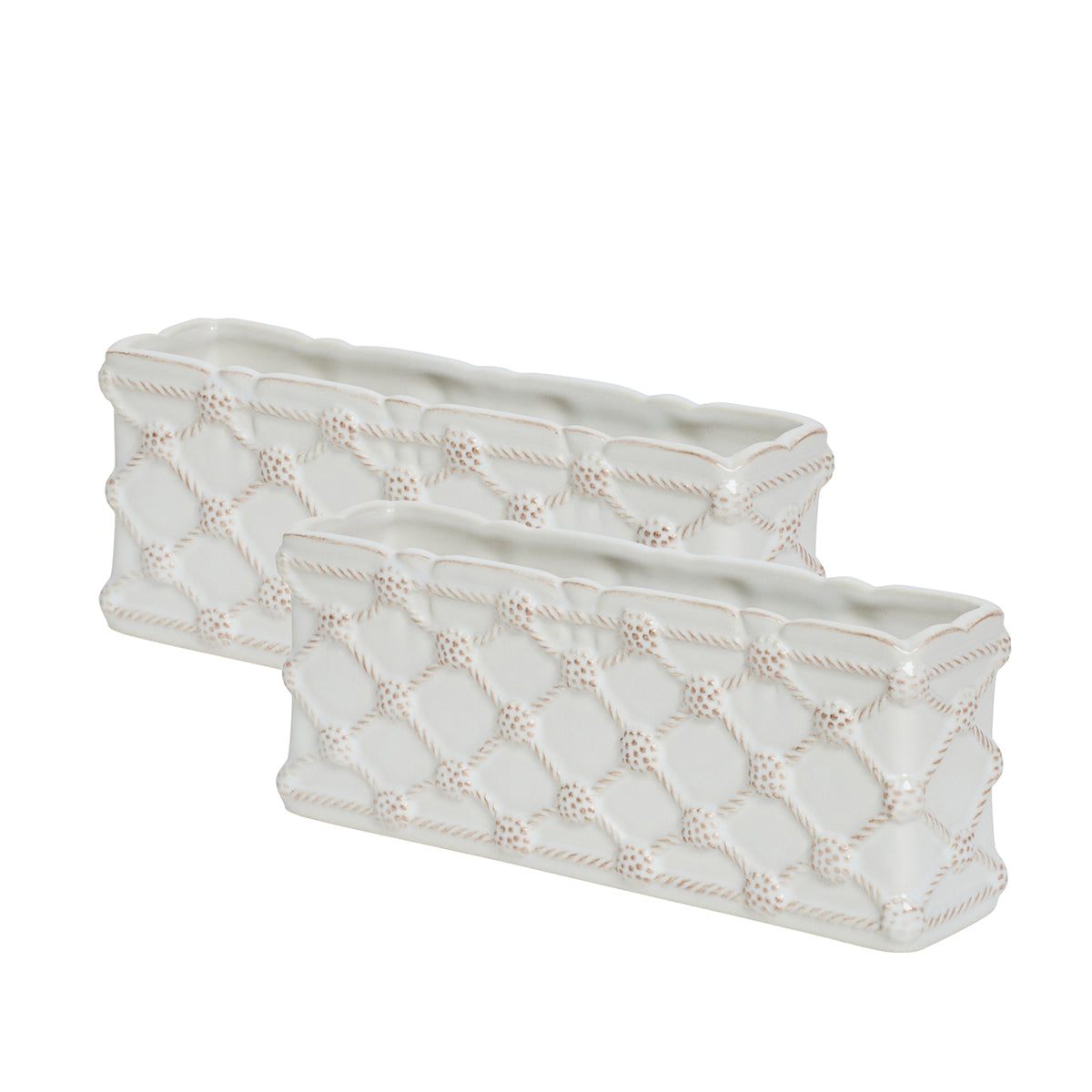 Juliska Berry & Thread Whitewash Petite Parterre Garden Planter, Set of 2