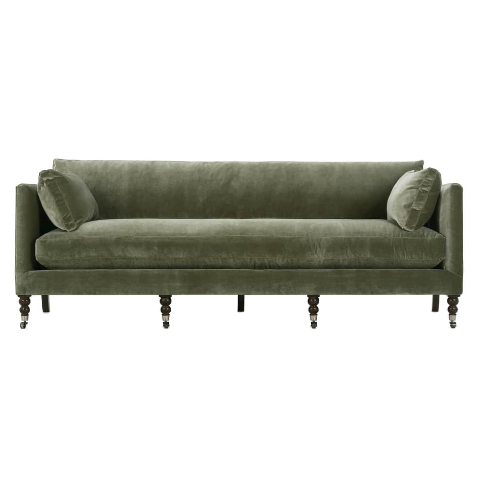 Madeline Sofa, Antiqued Moss Velvet, 90"