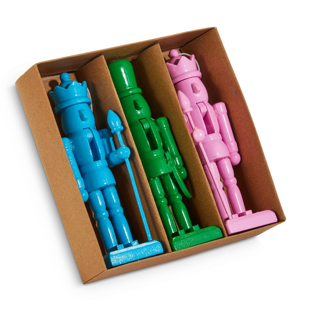 Jolly Bright Nutcracker Ornaments, Set of 3