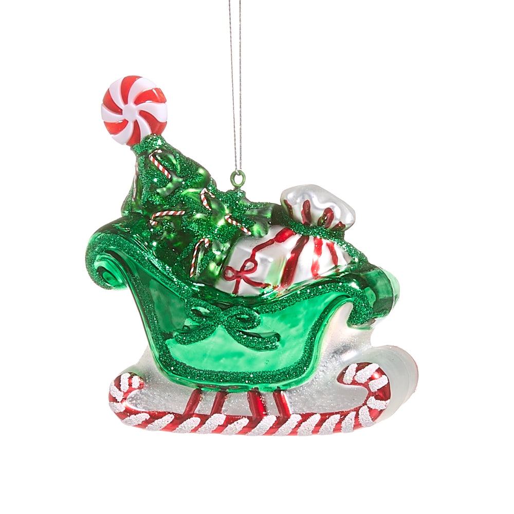 Candy Cane Sleigh Ornament