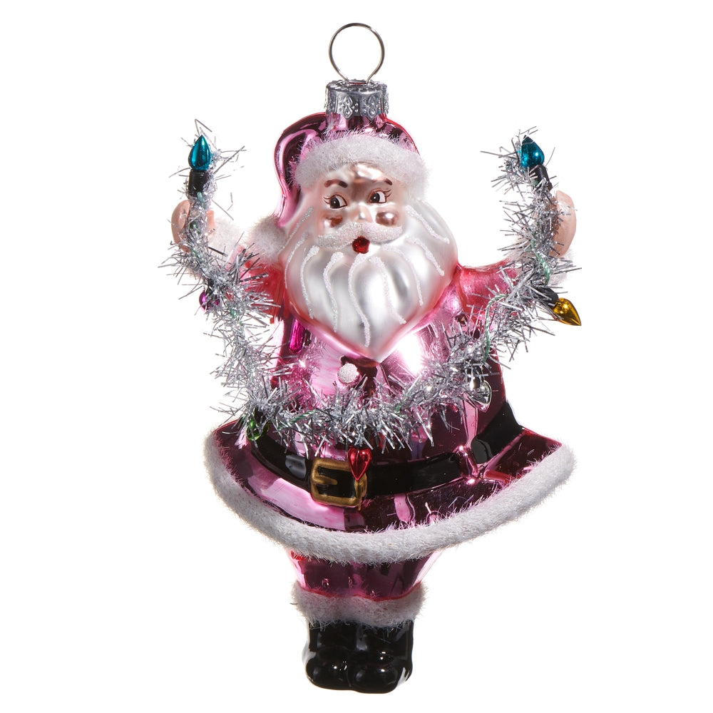String Lights Santa Ornament