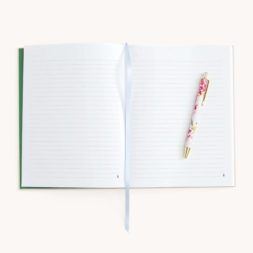 Linen Journal, Embroidered Pineapple Crest