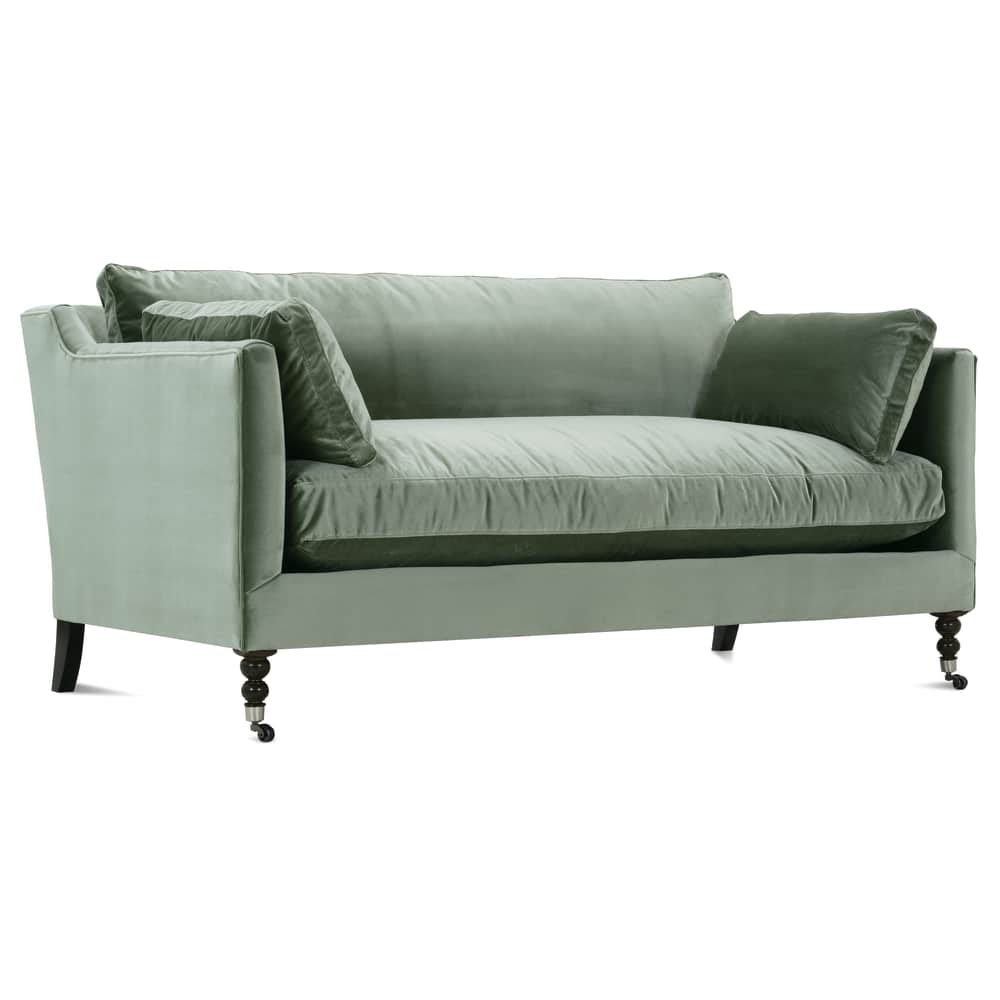 Madeline Sofa, Antiqued Moss Velvet, 71"