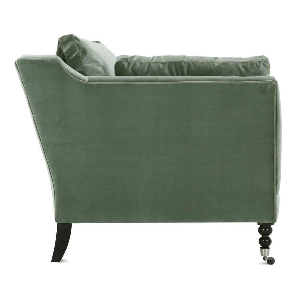 Madeline Sofa, Antiqued Moss Velvet, 71"