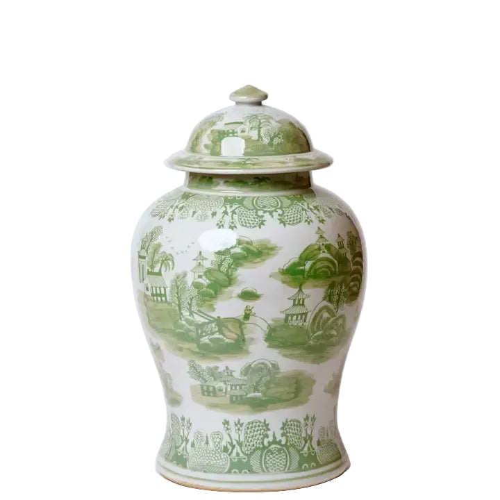 Apex Willow Ware Porcelain Temple Jar