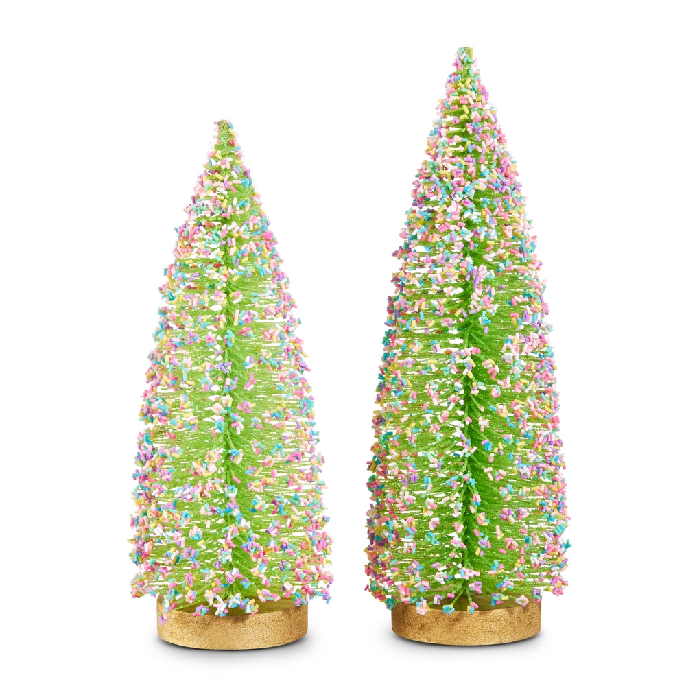 Sprinkles Green Brush Trees, Set of 2