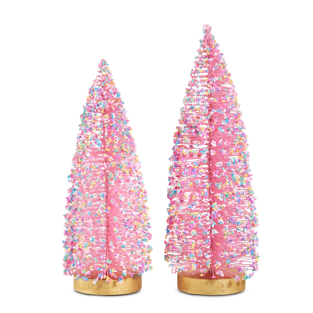 Sprinkles Pink Brush Trees, Set of 2