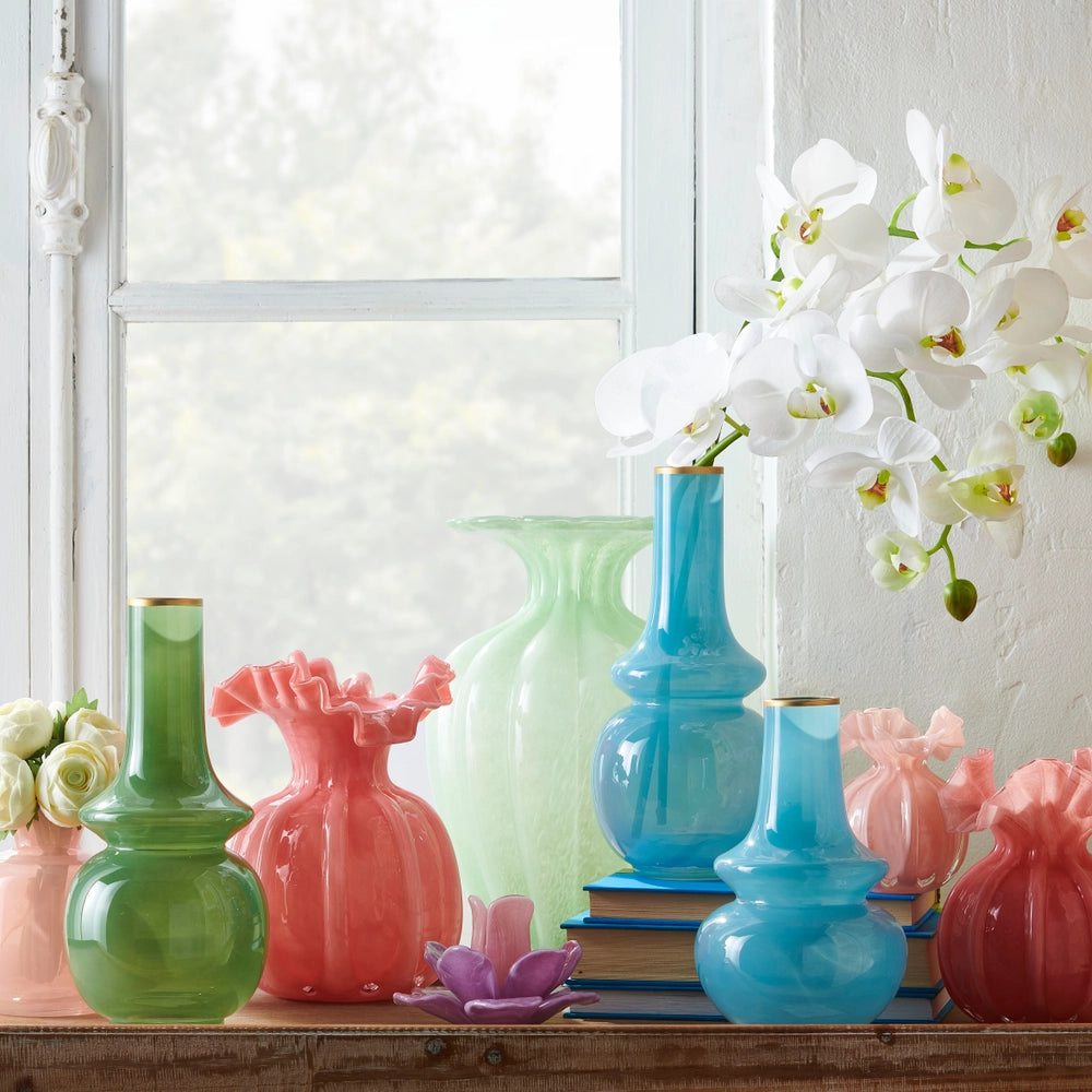 Rosette Large Pink Ruffle Vase, Large
