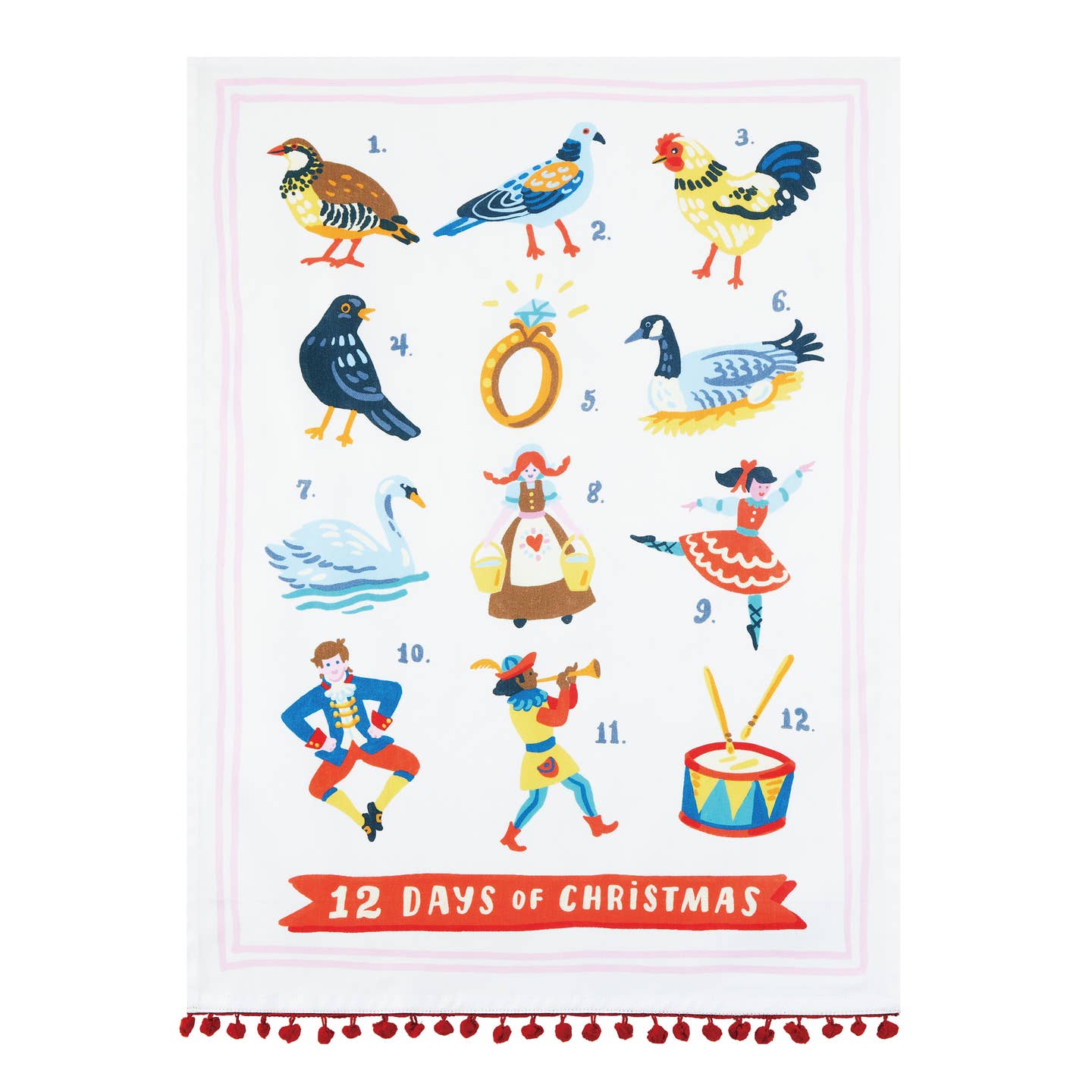 12 Days of Christmas Tea Towel