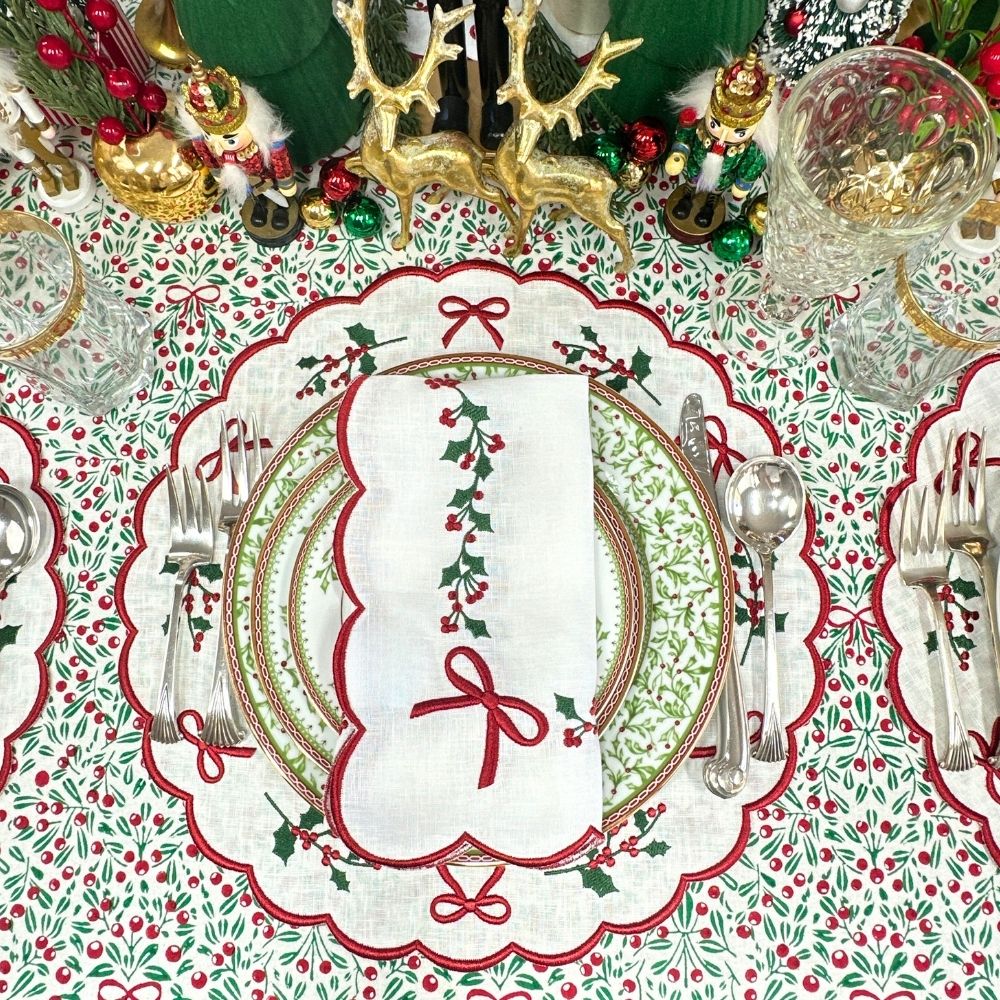Holly & Bows Placemat, Set of 4