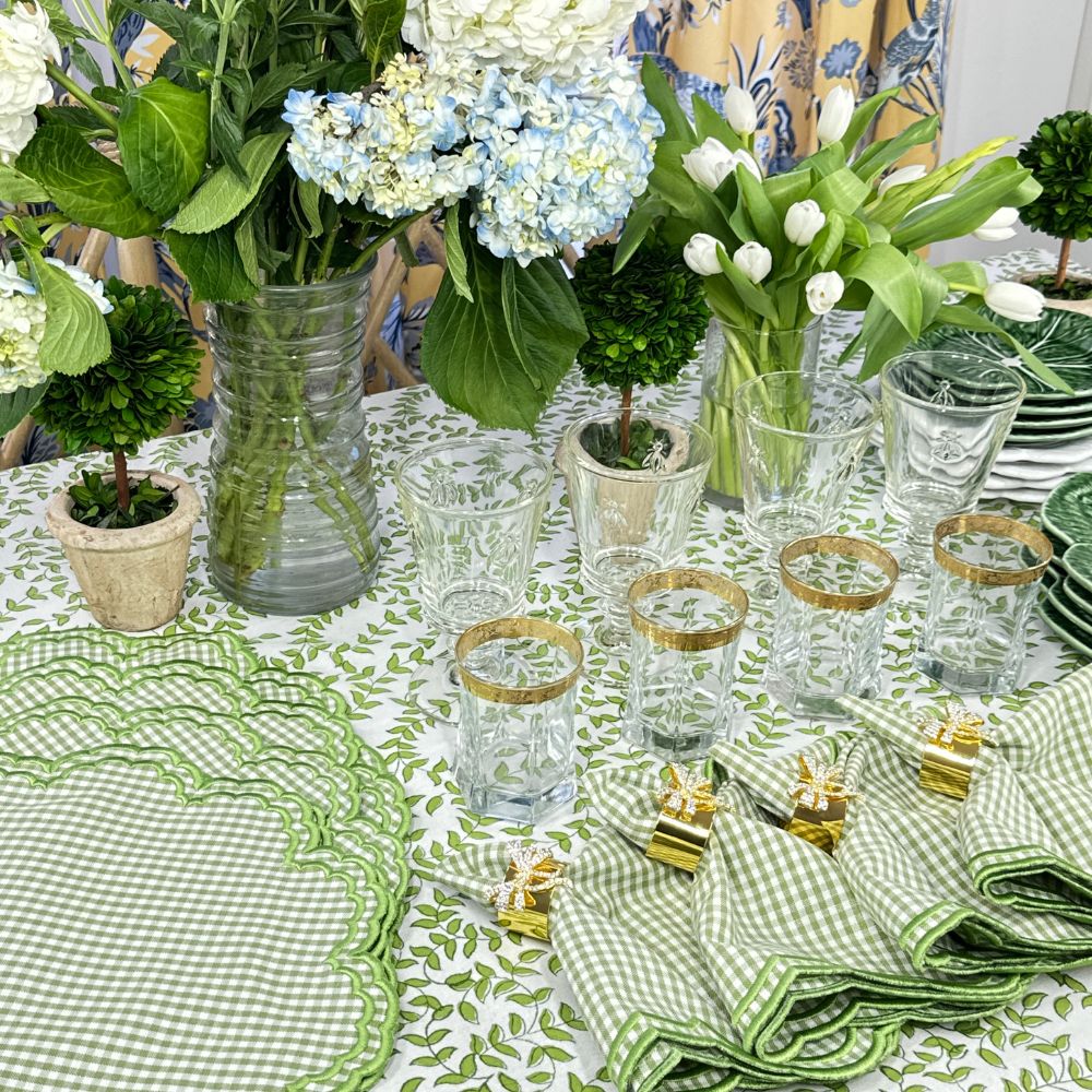 Bettina Light Green Gingham Napkins, Set of 4