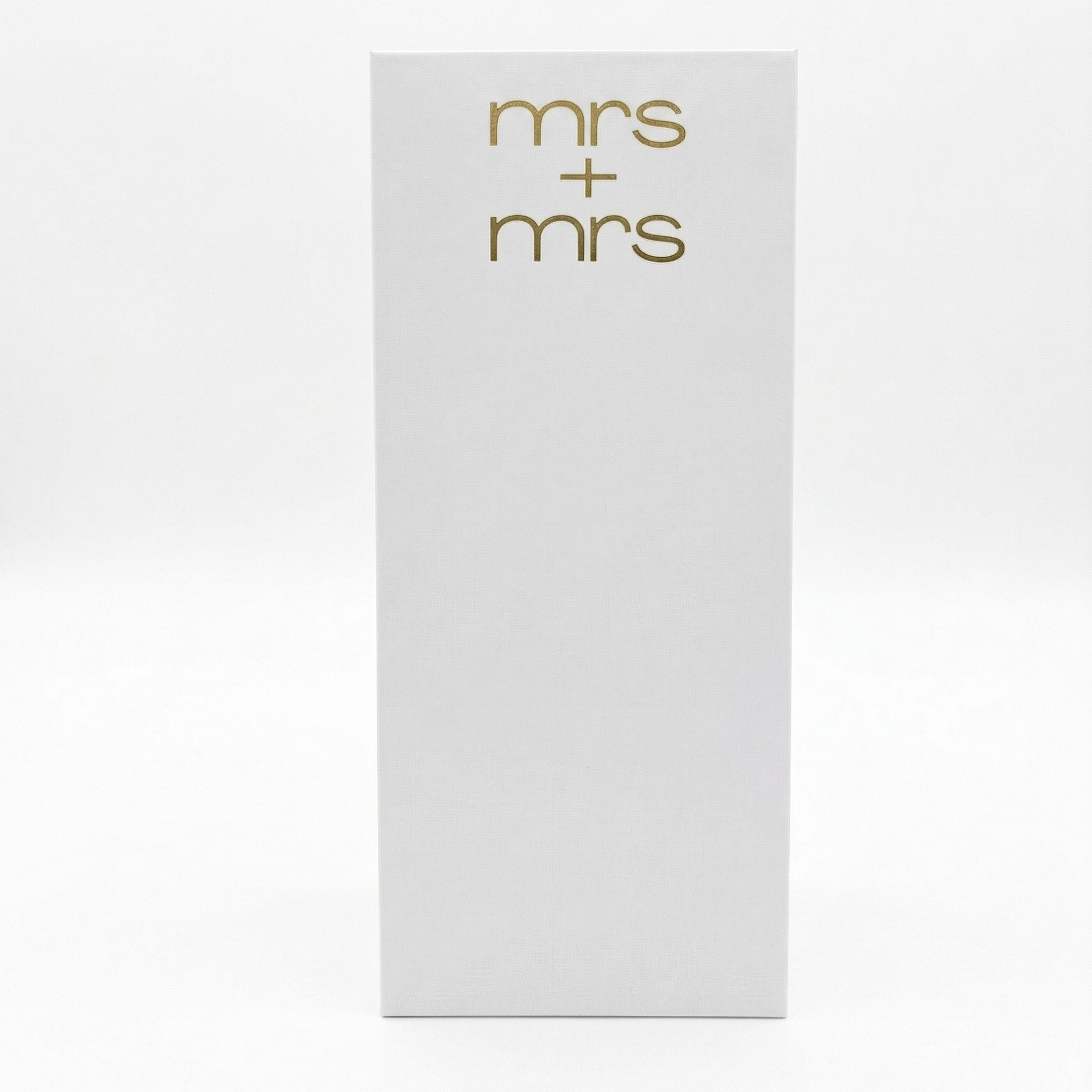 Long  Gold Foil Mrs + Mrs Notepad
