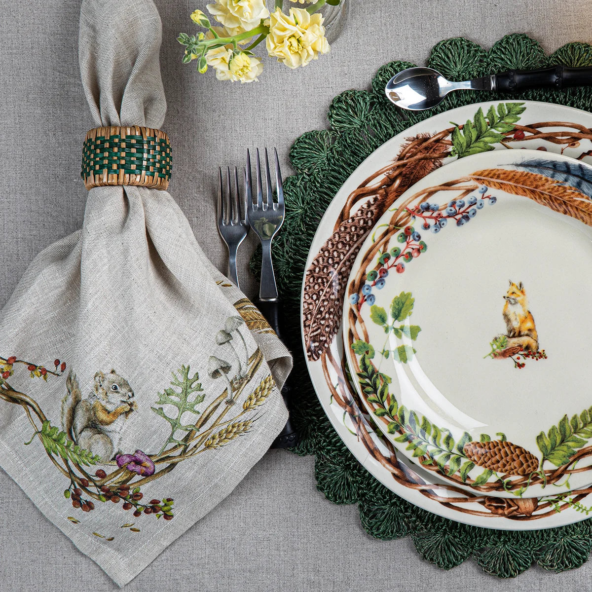 Juliska Forest Walk Animal Napkin, Set of 4