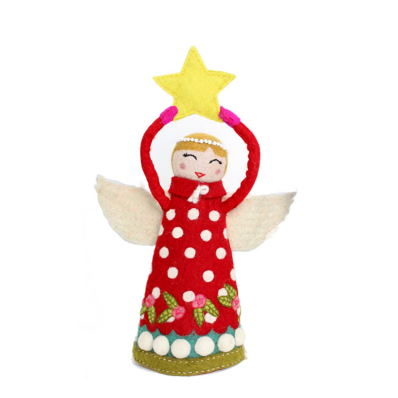 Joy Angel Felted Wool Tree Topper