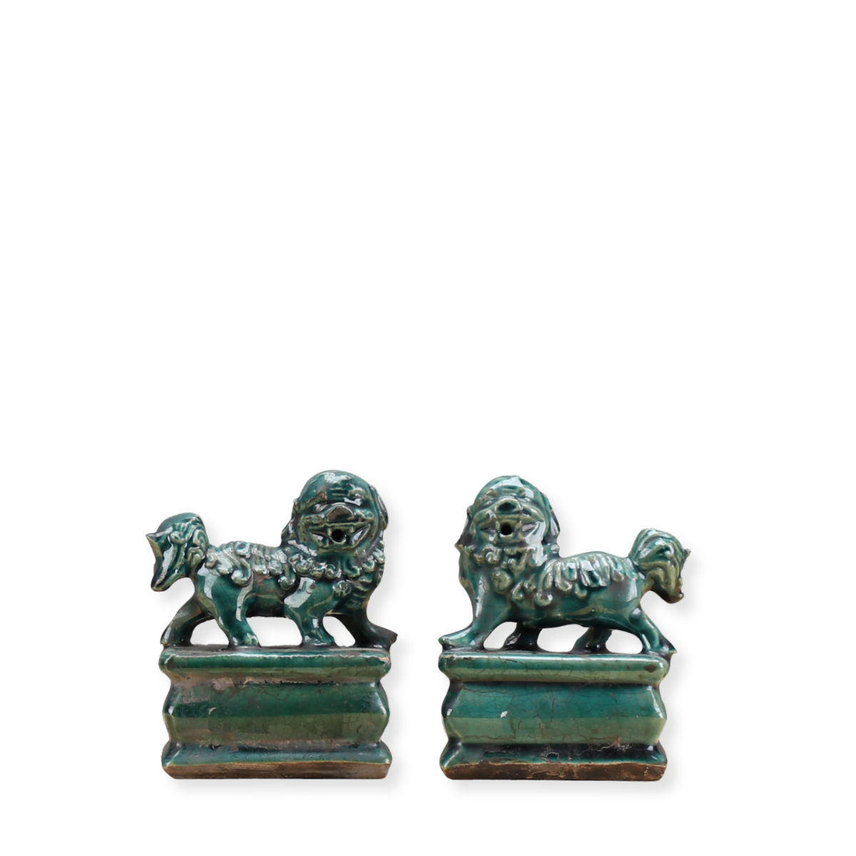 Les Small Green Foo Dogs, Pair