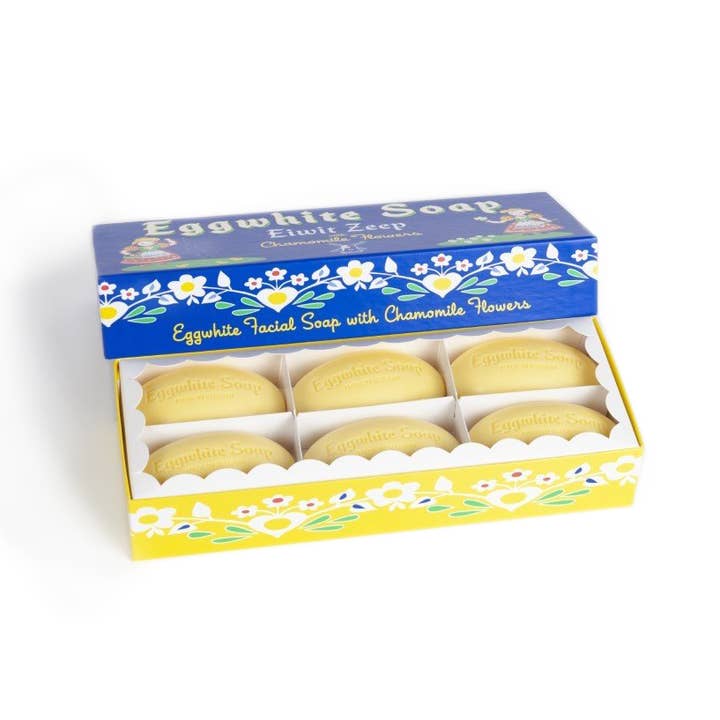 Eggwhite and Chamomile Flower Facial Soap, Set of 6