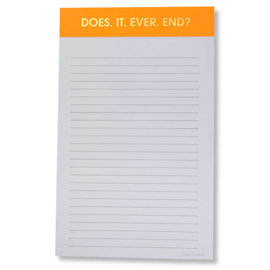 Lined Notepad, Does It Ever End