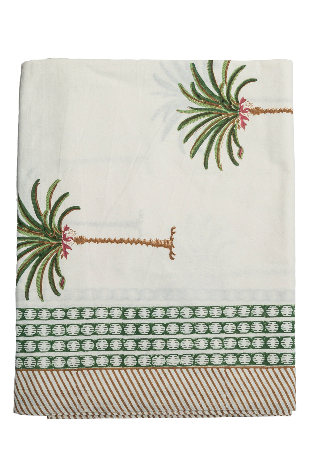 Palm Block Print Tablecloth