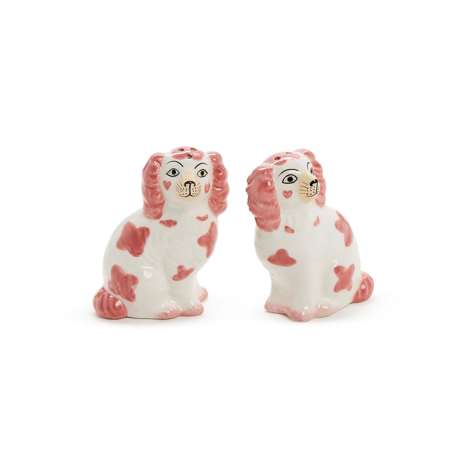 Preppy Pink Spaniel Salt & Pepper Set