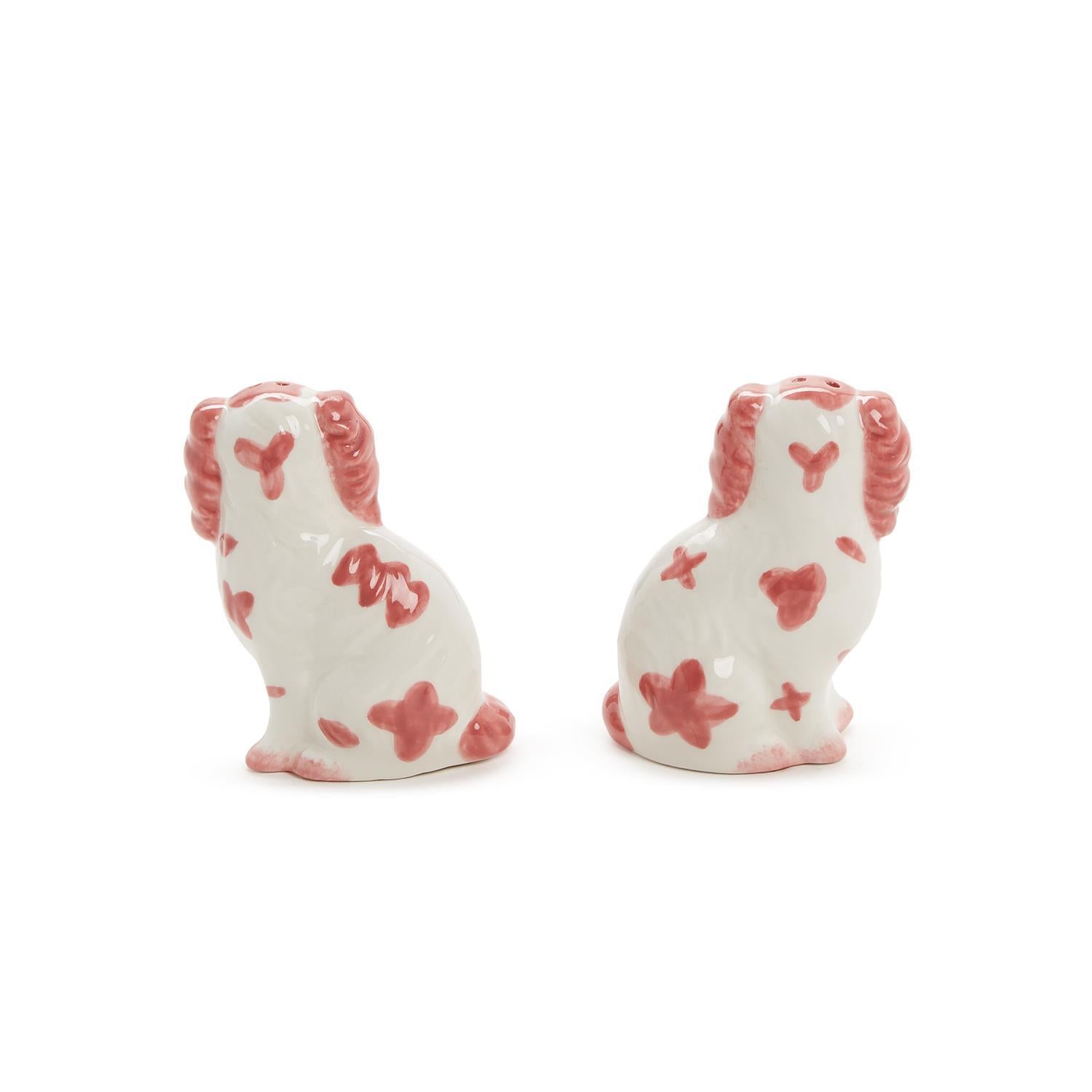 Preppy Pink Spaniel Salt & Pepper Set