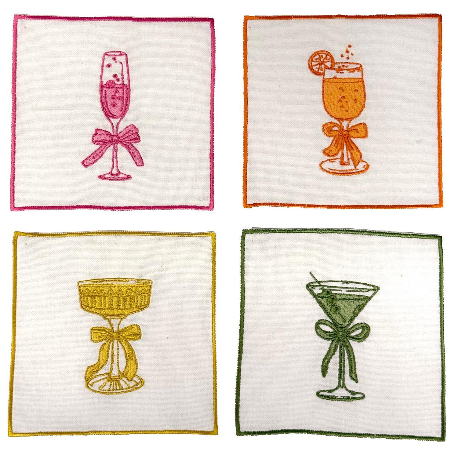 After Five Embroidered Cocktail Napkins, Set of 4