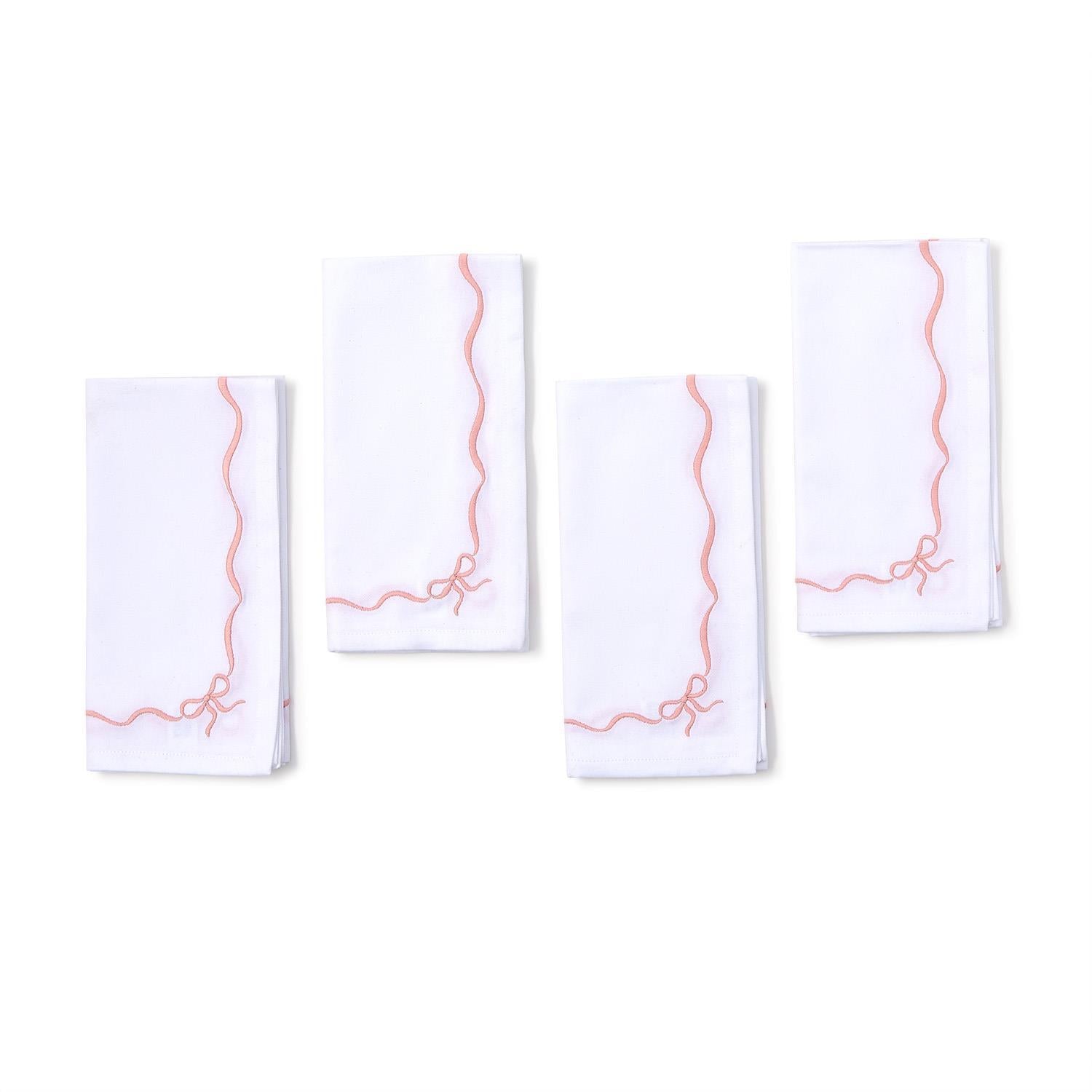 Bow-tiful Embroidered Dinner Napkins, Set of 4