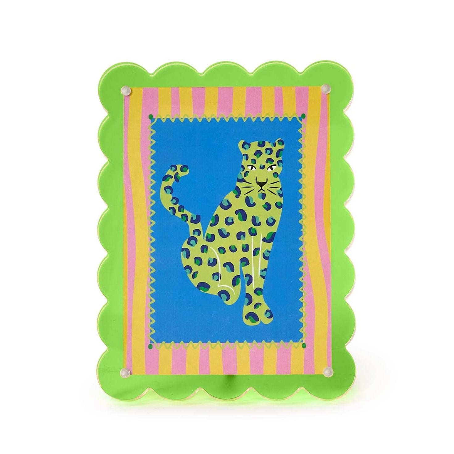 Scalloped Acrylic Photo Frame, 5 x 7, Green