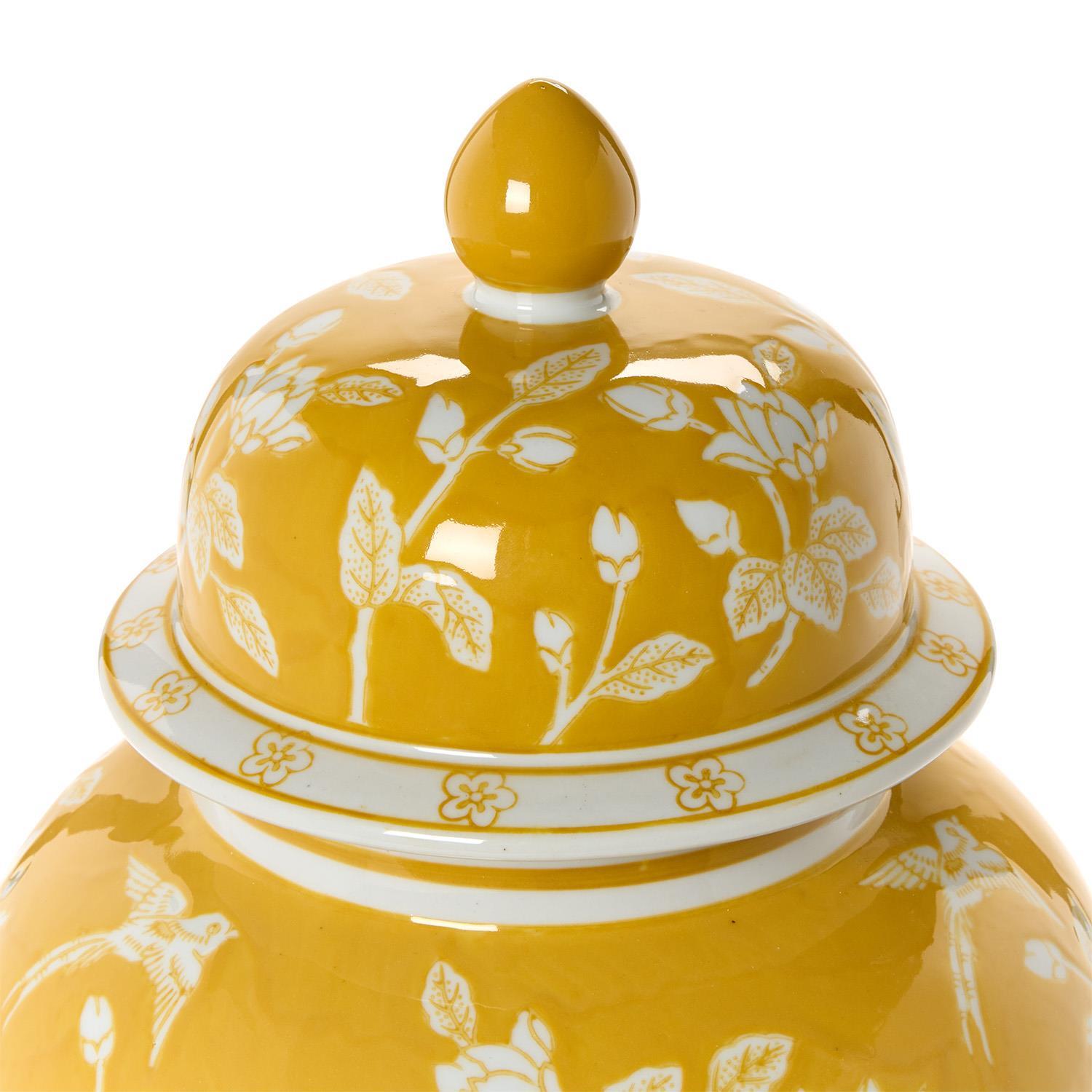Bernice Temple Jar, Yellow & White