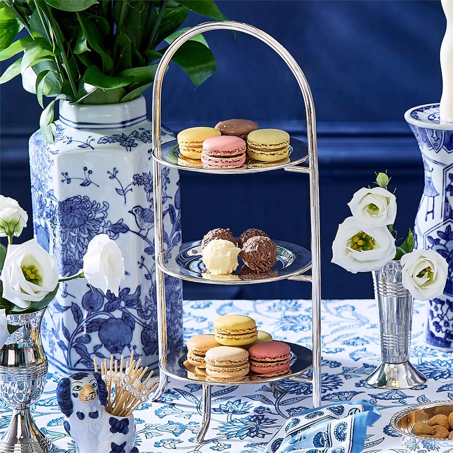 Harrington Three-Tiered Silver Serving Stand
