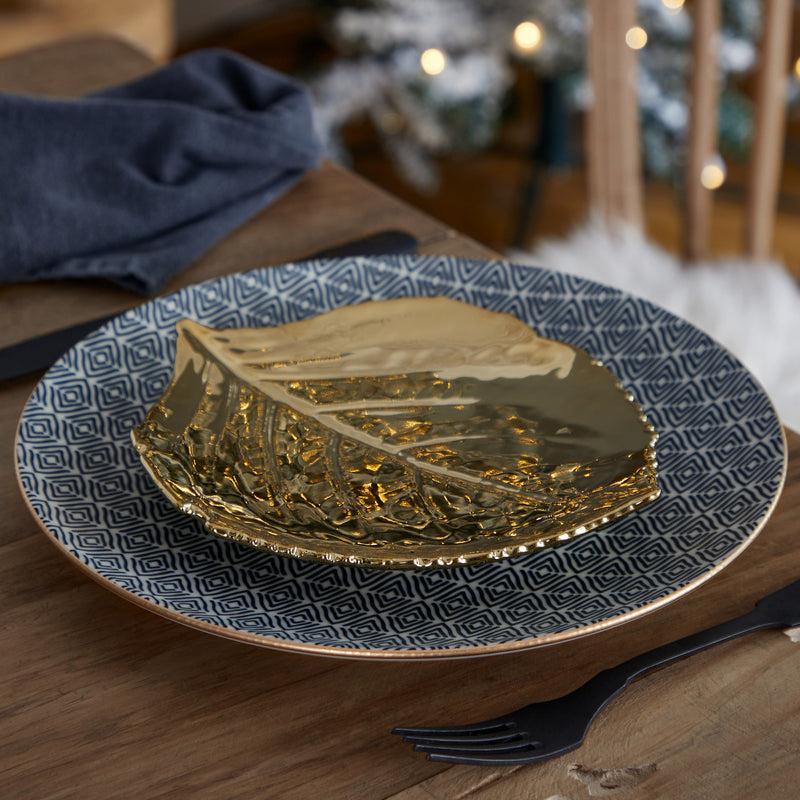 Riviera Hydrangea Leaf, Gold