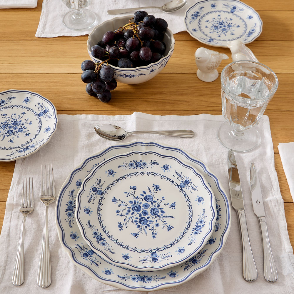 Costa Nova Vila Dinner Plate, White & Blue