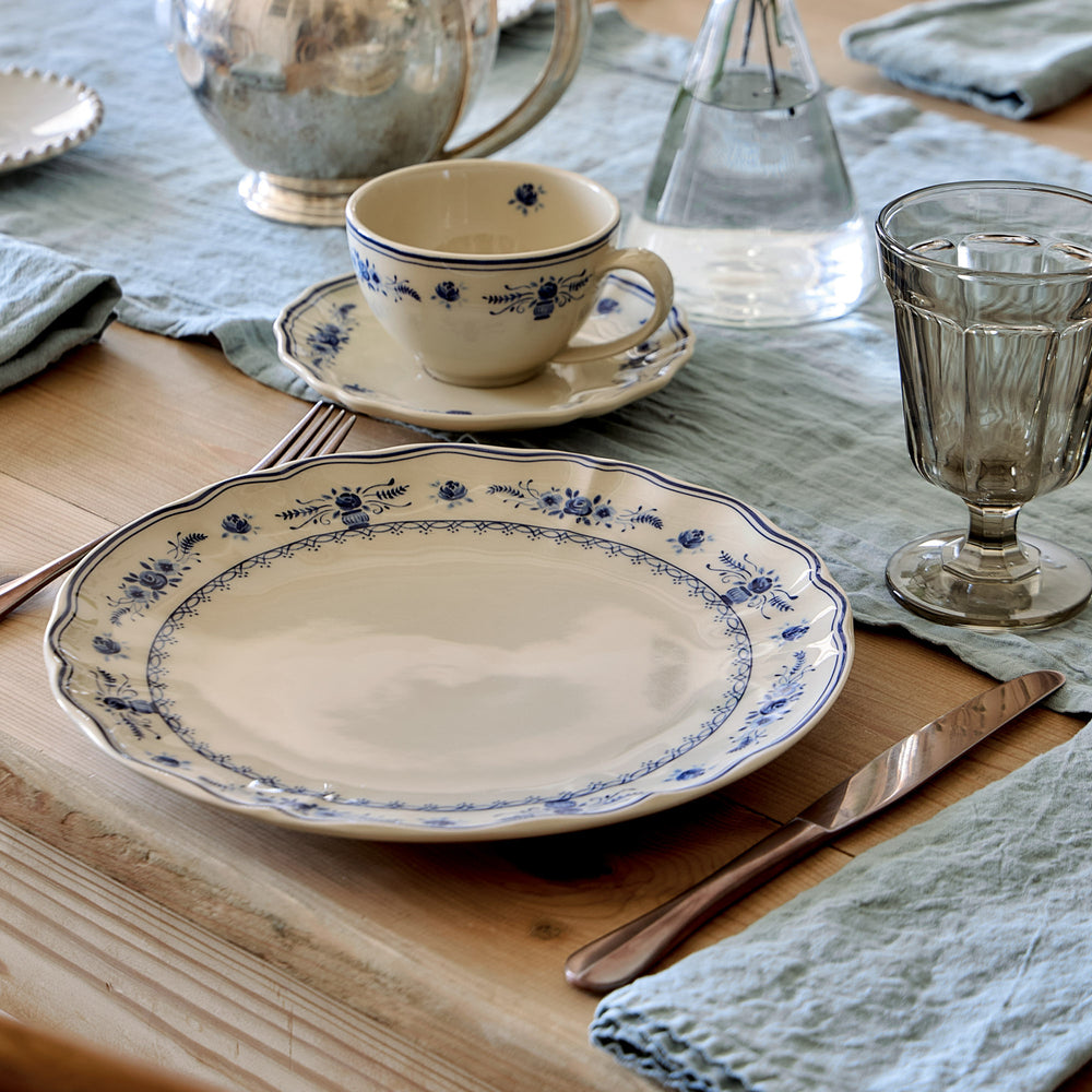 Costa Nova Vila Dinner Plate, Beige & Blue