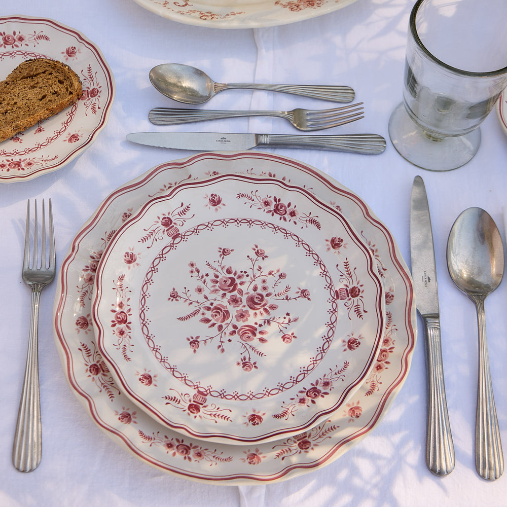 Costa Nova Vila Salad/Dessert Plate, White & Red